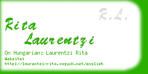 rita laurentzi business card
